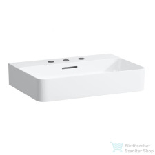 Laufen Val SaphirKeramik 60x42 cm-es mosdó 3 csaplyukkal,LCC bevonattal,fehér H8102834001081 szaniter