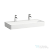 Laufen Val SaphirKeramik 95x42 cm-es csiszolt aljú mosdó 2 csaplyukkal,túlfolyó nélkül,matt fehér H8162877571151