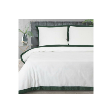  Laura ágyneműhuzat kontrasztos szegéllyel Fehér/sötétzöld 220x200 cm - 70x80 cm 2db lakástextília