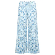 Lauren Ralph Lauren Lenge nadrágok WOVEN-WIDE LEG-PANTS Kék EU M