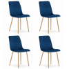  LAVA szék - sötétkék bársony / 4 db fa színű láb