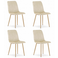  LAVA szék - világos bézs bársony / 4 db fa színű láb bútor