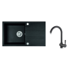 LAVEO SZETT BARBADOS+ LETTE Gránit tálca + Álló csaptelep - Fekete