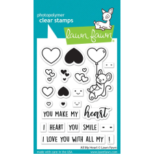 Lawn Fawn Szilikonbélyegző LF3017 - All My Heart - Clear Stamps (1 csomag) bélyegző