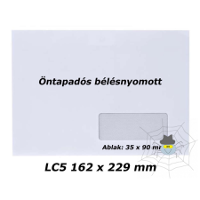  LC5 (162 x 229 mm) öntapadós bélésnyomott jobb ablakos boríték boríték
