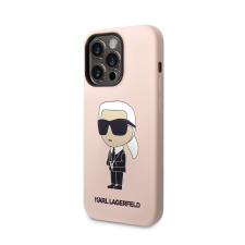 LCD Partner Apple iPhone 14 Pro Max Karl Lagerfeld folyékony szilikon Ikonik NFT tok rózsaszín tok és táska