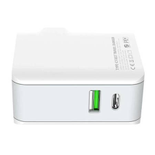 LDNIO A4403C USB-A + USB-C hálózati töltő 20W + USB-C - Lightning kábel fehér (5905316142350) mobiltelefon kellék