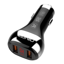 LDNIO C2 2x USB-A Autós töltő - Fekete (36W) mobiltelefon kellék