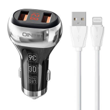 LDNIO C2 autós töltő 2x USB-A + Lightning kábel (5905316142459) (C2 Lightning) mobiltelefon kellék