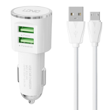 LDNIO DL-C29 car charger, 2x USB, 3.4A + Micro USB cable (white) mobiltelefon kellék