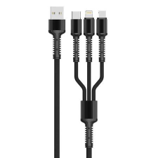 LDNIO LC93 3in1 USB - USB-C + Micro + Lightning kábel fekete (6933138640937) (LC93 micro + iphone) - Adatkábel kábel és adapter