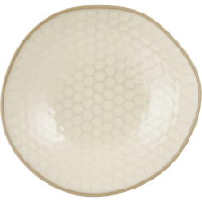 LE COQ Porcelaine Mélytányér, Le COQ Kypseli 22x20,5 cm, bézs tányér és evőeszköz