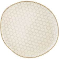 LE COQ Porcelaine Sekély tányér, Le COQ Kypseli 22x20,5 cm, bézs tányér és evőeszköz