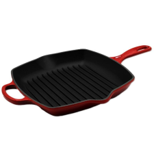 Le Creuset Signature Négyzet alakú grill serpenyő 26cm - Cseresznye piros edény