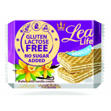 Lea life vaníliás ostyaszelet hozzáadott cukor-, glutén-, laktóz nélkül 95 g reform élelmiszer