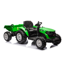 LEAN CARS HC-306 Akkumulátoros traktor pótkocsival Világoszöld 24V elektromos járgány