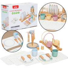 lean Fából Készült Gyermek Étkészlet Asztali Állvány 33El (22036) konyhakészlet