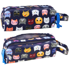 lean Iskolai Tolltartó Színes Macskák Két Zsebbel Tengerészkék 22cm 21812 (21812) színes ceruza