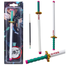 lean Katana Sword Anime golyóstoll fém fekete tintával cserélhető utántöltő türkiz toll