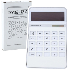 lean Klasszikus 10D asztali számológép, 10 számjegyű kijelző, napelemes, fehér – 21869 (21869) számológép