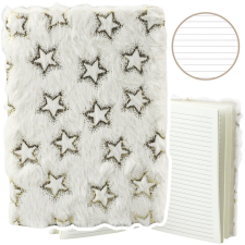 lean Plüss jegyzetfüzet, vonalas, arany csillagokkal, fehér, A5, 80 lap– 21656 (21656) füzet