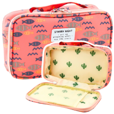 lean Tolltartó Iskola Szervező Kozmetikai Táska Kiegészítő Zsebhal Pink 22,5cm tolltartó