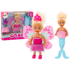 Lean Toys 2 db 1-ben mini baba sellő tündérfarok szárnyak baba