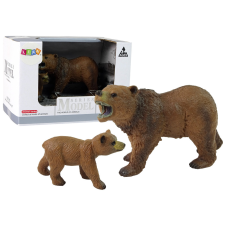 Lean Toys 2 db figurás készlet Grizzly medve kölyökkel játékfigura
