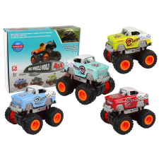 Lean Toys 4x4 klasszikus nagy kerék modell 4 színben autópálya és játékautó
