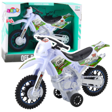 Lean Toys A motocross off-road meghajtó lámpái fehéren hangzanak autópálya és játékautó