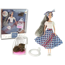 Lean Toys Baby Doll Emily szürke hajú cica hinta baba