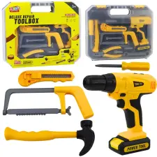 Lean Toys Barkácskészlet Fúró-hajtószerszámok Fények Hangok Bőrönd barkácsolás, építés