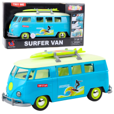 Lean Toys Car Surfer Van Bus Szörfdeszka Fények Türkiz hangok autópálya és játékautó