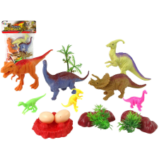 Lean Toys Dinoszaurusz figurák készlet tartozékokkal, 15 darab játékfigura