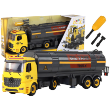 Lean Toys DIY tartálykocsi a sárga fények hangjának össze- és szétszereléséhez autópálya és játékautó