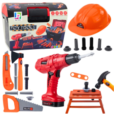 Lean Toys DIY Toolbox Akkumulátoros fúrókészlet 55db barkácsolás, építés