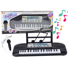 Lean Toys Electric Piano for Children, Microphone Stand, Black játékhangszer