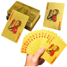 Lean Toys Elegáns Dollár Bankjegy Arany Játékkártya Pakli 54 Kártya társasjáték