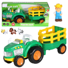Lean Toys Farm Traktor kisgyermekeknek Traktor Állatok Farmer Lights Hangok autópálya és játékautó