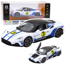 Lean Toys Fém sportautó lámpák hangjai Hajtás fehér 1:22 autópálya és játékautó