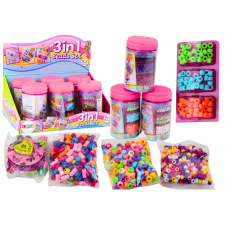 Lean Toys Gyöngykészlet tégelyben ékszerek készítéséhez 3 az 1-ben kreatív és készségfejlesztő