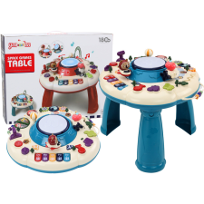 Lean Toys Interactive Educational Panel Table Piano Drum Blue készségfejlesztő