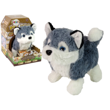 Lean Toys Interaktív Husky Dog Mascot Walks Moves Tail Sound plüssfigura