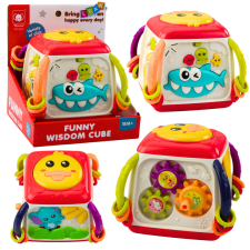 Lean Toys Interaktív oktatási kocka kisgyermekek számára színes kacsa készségfejlesztő