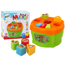 Lean Toys Interaktív oktatódob zöld és narancssárga formájú készségfejlesztő