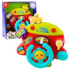 Lean Toys Interaktív repülőgép fedélzeti pilótafülke, többfunkciós kis pilótahangok készségfejlesztő