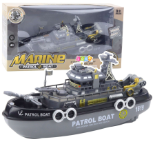 Lean Toys Járőrhajó Fények Hangok Vízpermet mozgó elemek autópálya és játékautó