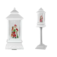 Lean Toys Karácsonyi dekoráció lámpás lámpa Mikulás fehér karácsonyi énekek 12642 karácsonyi dekoráció