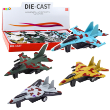 Lean Toys Katonai vadászgép súrlódó hajtású fém 11 cm-es keverékkel helikopter és repülő