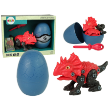 Lean Toys Készlet Dinosaur Triceratops tojással barkács csavarhúzóval játékfigura